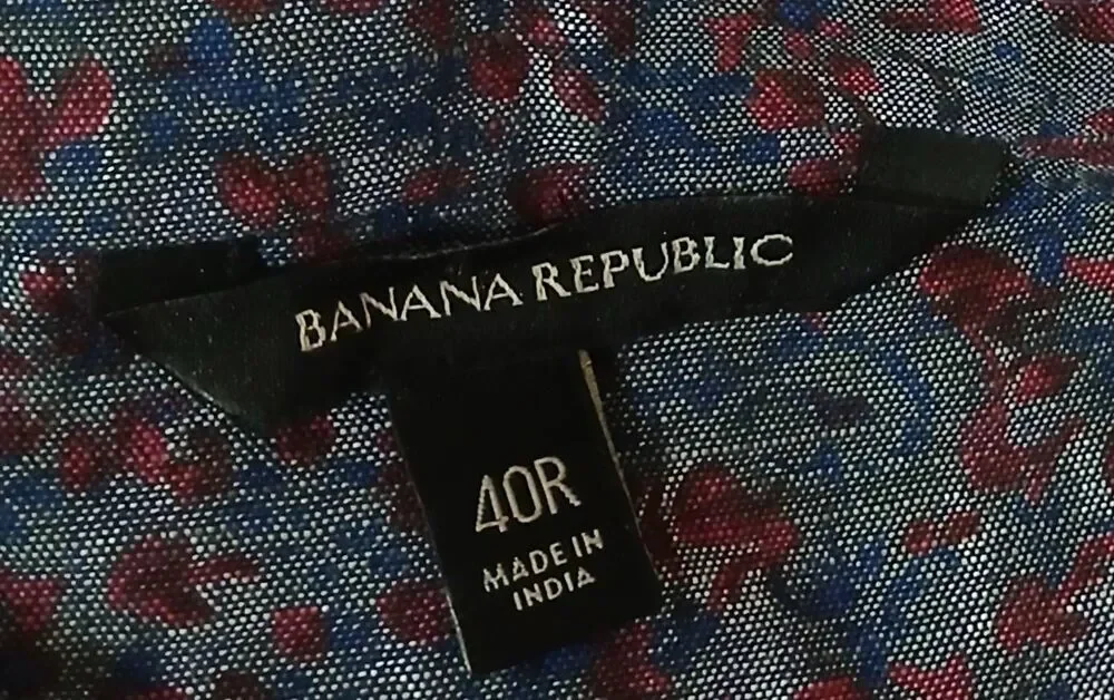 Banana republic mens size 40R blazer100% cotton blue burgundy lightweight